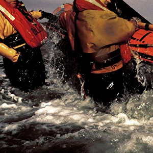 Launch of Rhyl D-class inshore lifeboat, 1991