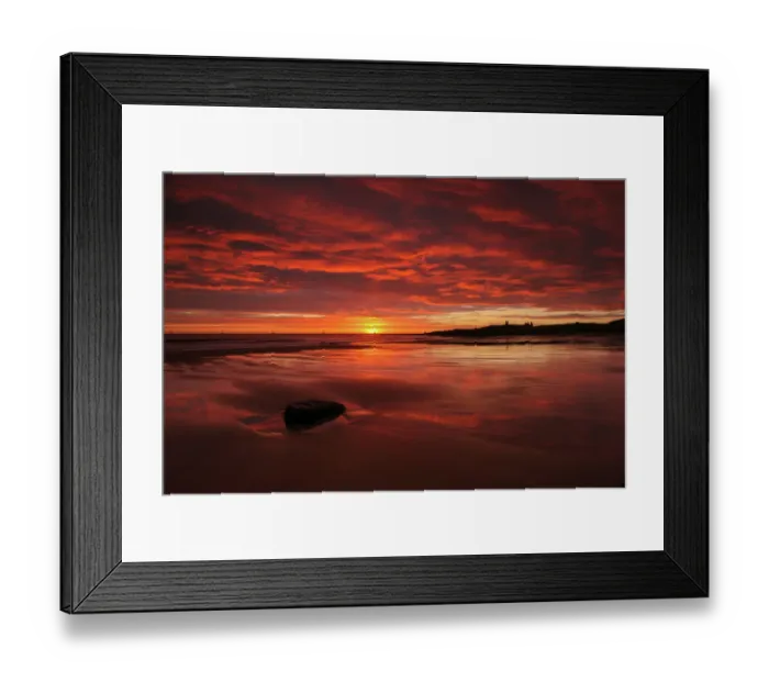 Framed Print : Dunstanburghs dramatic sunrise Framed Print : Dunstanburghs dramatic sunrise