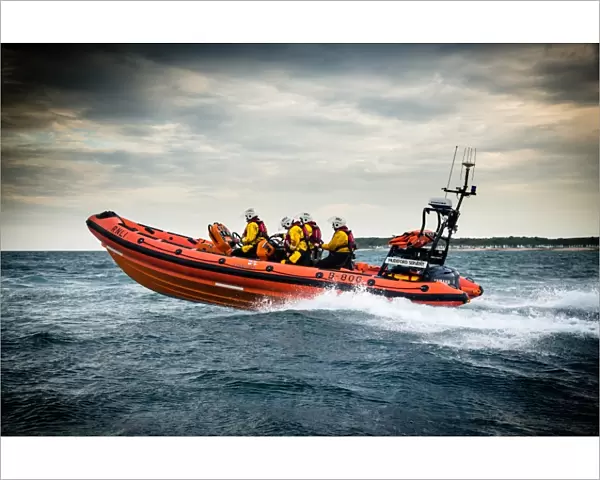 Mudeford Atlantic 85 inshore lifeboat Mudeford Servant B-806 during a casualty care training exercise