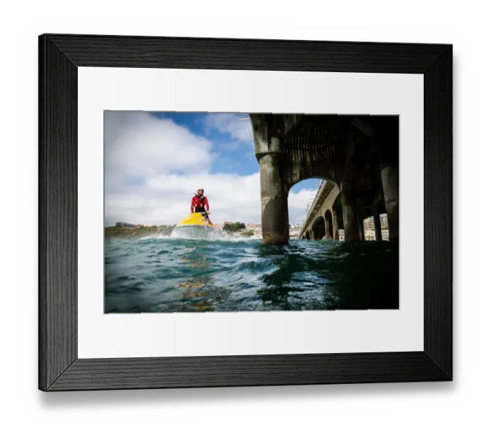 Framed Print : Boscombe Senior Lifeguard on a rescue watercraft (RWC) Framed Print : Boscombe Senior Lifeguard on a rescue watercraft (RWC)
