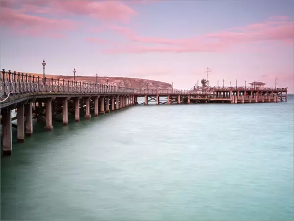 Swanage Pier at dusk
