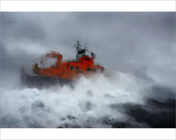 Buckie Severn Class All Weather Lifeboat William Blannin in roug