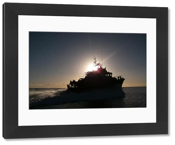 Silhouette of the Falmouth severn class lifeboat Richard Cox Sco