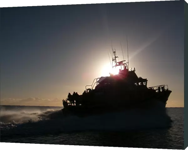 Silhouette of the Falmouth severn class lifeboat Richard Cox Sco