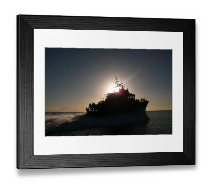 Framed Print : Silhouette of the Falmouth severn class lifeboat Richard Cox Sco Framed Print : Silhouette of the Falmouth severn class lifeboat Richard Cox Sco