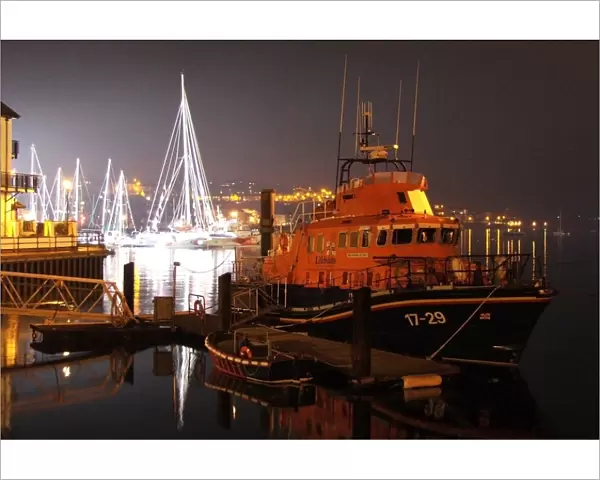 Falmouth severn class lifeboat Richard Cox Scott at night