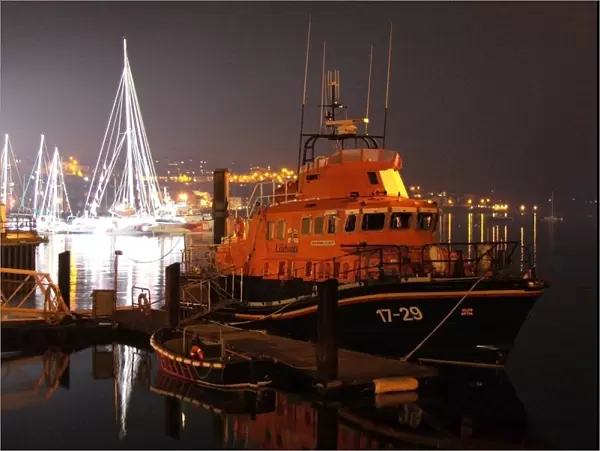 Falmouth severn class lifeboat Richard Cox Scott at night