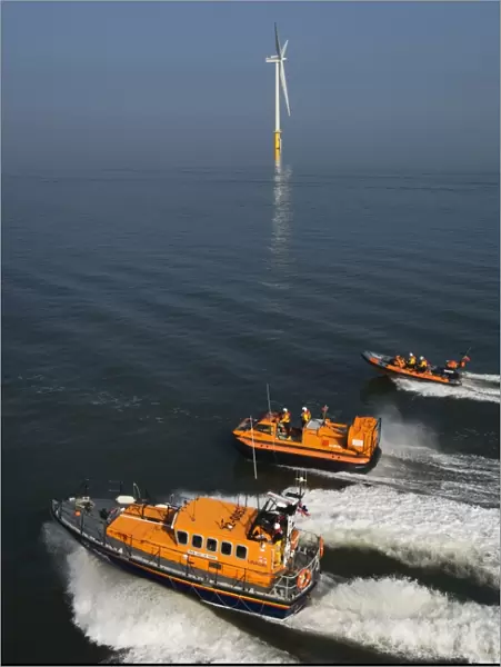 Hoylake Mersey class lifeboat Lady of Hilbre with an inshore lif