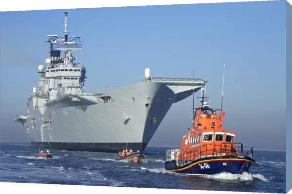 The Royal Navy flagship aircraft carrier HMS Ark Royal in Poole