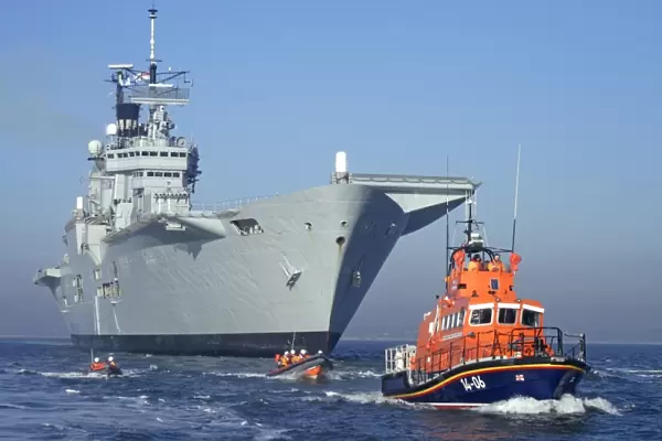 The Royal Navy flagship aircraft carrier HMS Ark Royal in Poole