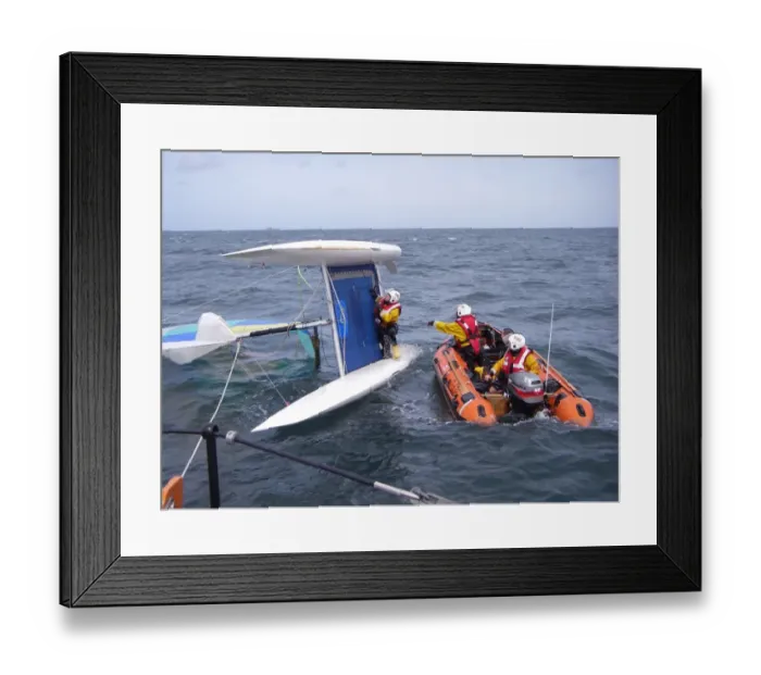 Framed Print : Moelfre D-class lifeboat Kingsand D-532 during a service Framed Print : Moelfre D-class lifeboat Kingsand D-532 during a service