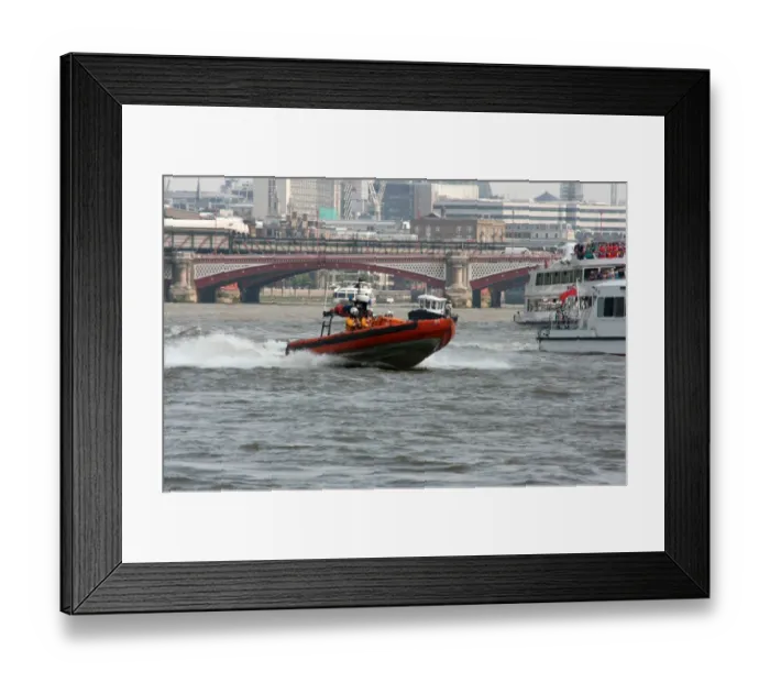 Framed Print : E-class lifeboat from Tower Lifeboat station on the Thames Framed Print : E-class lifeboat from Tower Lifeboat station on the Thames