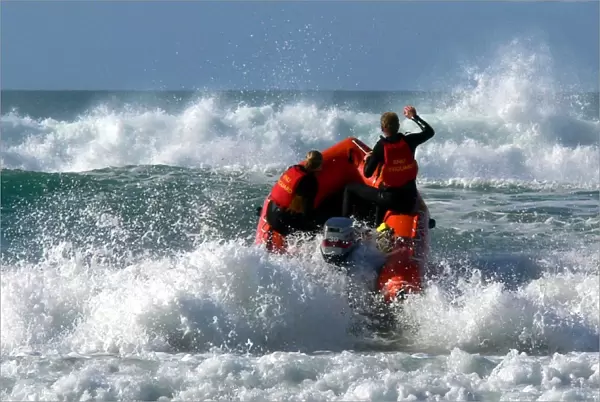 Arancia inshore rescue boat at Perranporth, Cornwall