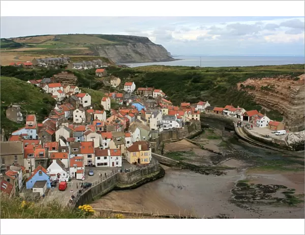 Landscape shot of Staithes and Runswick