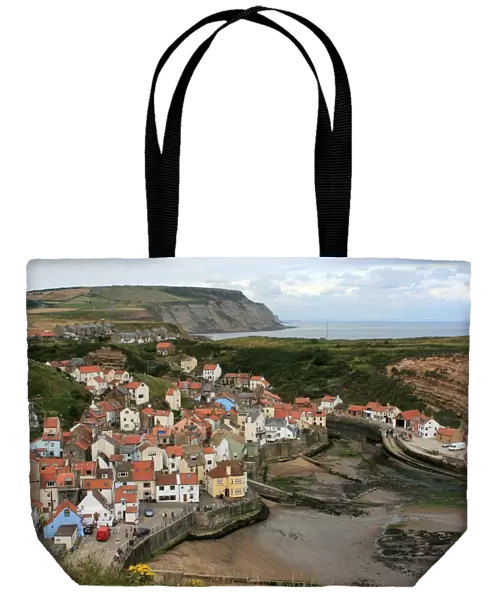 Landscape shot of Staithes and Runswick