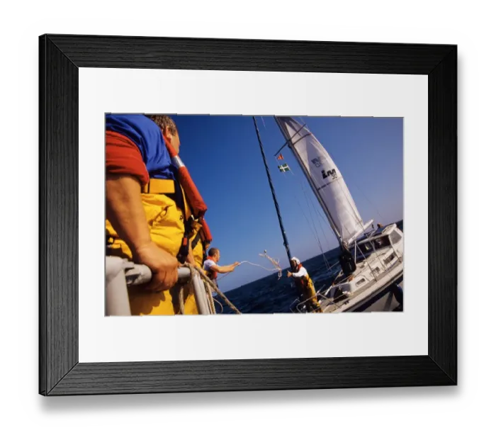 Framed Print : Torbay crew members during a service to a yacht Framed Print : Torbay crew members during a service to a yacht