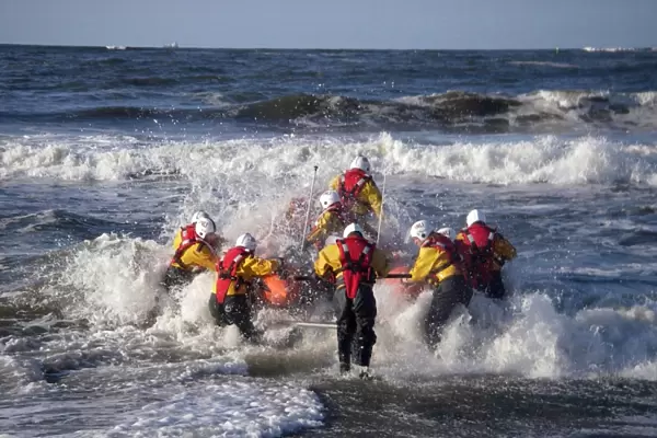 Redcar inshore lifeboat being launched