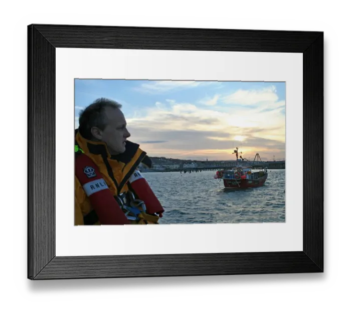 Framed Print : Swanage crew member at dusk Framed Print : Swanage crew member at dusk