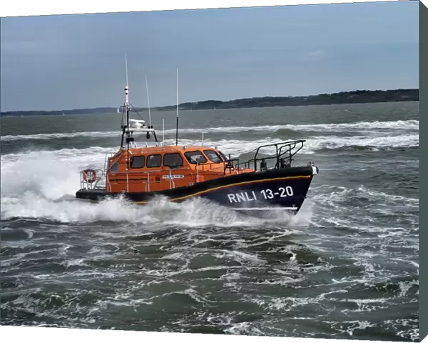 Selsey Shannon class lifeboat Denise and Eric 13-20 at sea during trials prior to going on to station