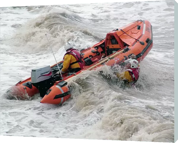 Launch of Weston-super-Mare D class inshore lifeboat