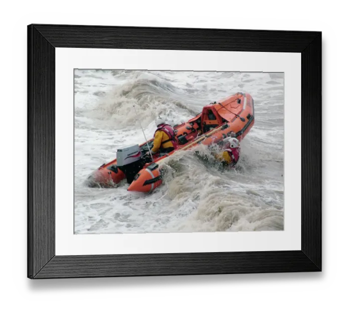 Framed Print : Launch of Weston-super-Mare D class inshore lifeboat Framed Print : Launch of Weston-super-Mare D class inshore lifeboat
