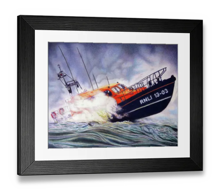 Framed Print : THE COLOURFUL STORM ( THE R AND J WELBURN RNLI EXMOUTH ) Framed Print : THE COLOURFUL STORM ( THE R AND J WELBURN RNLI EXMOUTH )