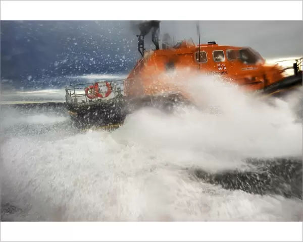 Appledore Tamar class lifeboat Mollie Hunt in rough seas