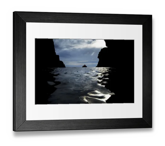 Framed Print : Barra Island severn class lifeboat Edna Windsor silhoeutte Framed Print : Barra Island severn class lifeboat Edna Windsor silhoeutte