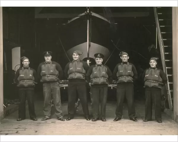 Crew of the St Ives lifeboat - 1937. (Left to right) Jack Cockin