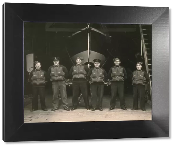 Crew of the St Ives lifeboat - 1937. (Left to right) Jack Cockin