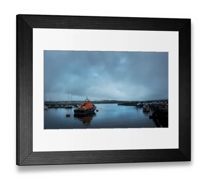 Framed Print : Portrush Severn class lifeboat William Gordon Burr 17-30 moored in the harbour Framed Print : Portrush Severn class lifeboat William Gordon Burr 17-30 moored in the harbour
