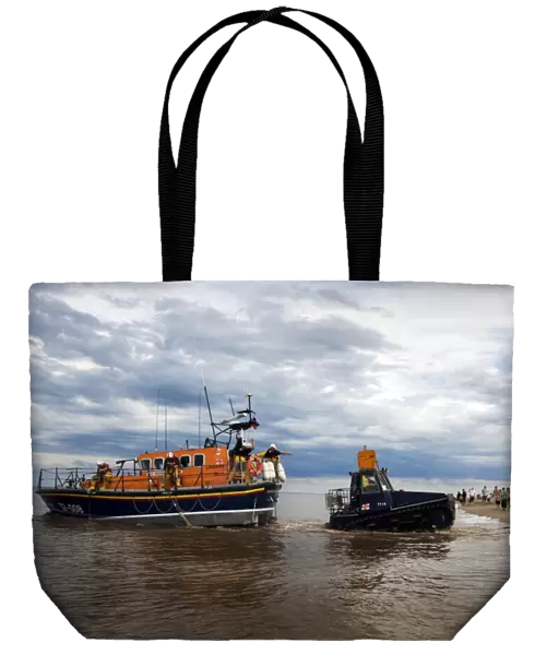Skegness Mersey class lifeboat Lincolnshire Poacher being launched