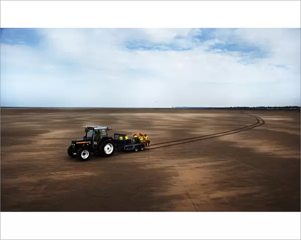Launch tractor on the sands at Hoylake