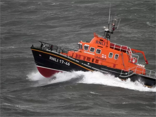 Relief severn class lifeboat Margaret Joan and Fred Nye in rough seas