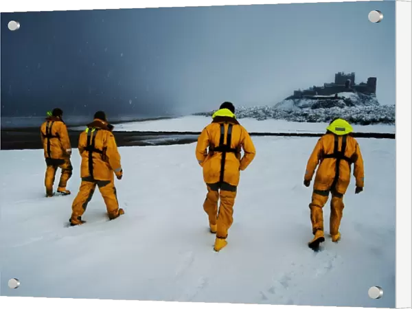 Seahouses RNLI with Bamburgh Castle in the distance