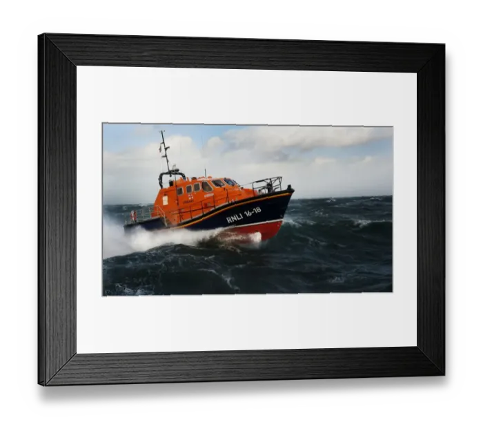 Framed Print : Kilmore Quay Tamar class lifeboat 16-18 Killarney. Lifeboat moving from left to right in choppy seas Framed Print : Kilmore Quay Tamar class lifeboat 16-18 Killarney. Lifeboat moving from left to right in choppy seas