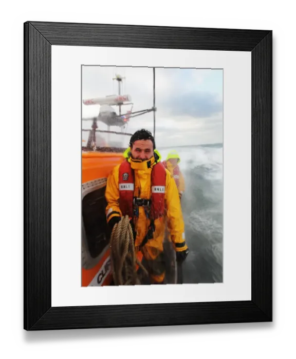 Framed Print : New Quay crew member Cerri Knatgate on board the Mersey class lifeboat Frank and Lena Clifford of Stourbridge 12-15. Shot for awareness campaign 2011 Framed Print : New Quay crew member Cerri Knatgate on board the Mersey class lifeboat Frank and Lena Clifford of Stourbridge 12-15. Shot for awareness campaign 2011