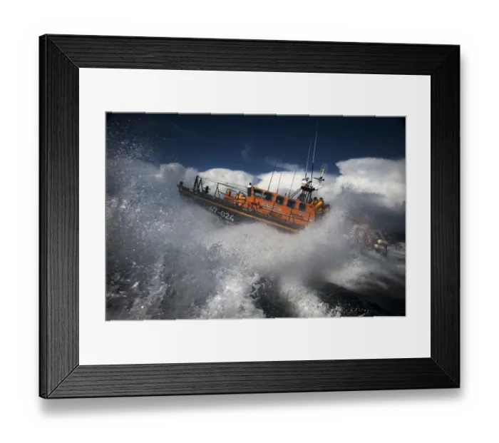 Framed Print : Baltimore Tyne class lifeboat Hilda Jarrett in rough sea Framed Print : Baltimore Tyne class lifeboat Hilda Jarrett in rough sea