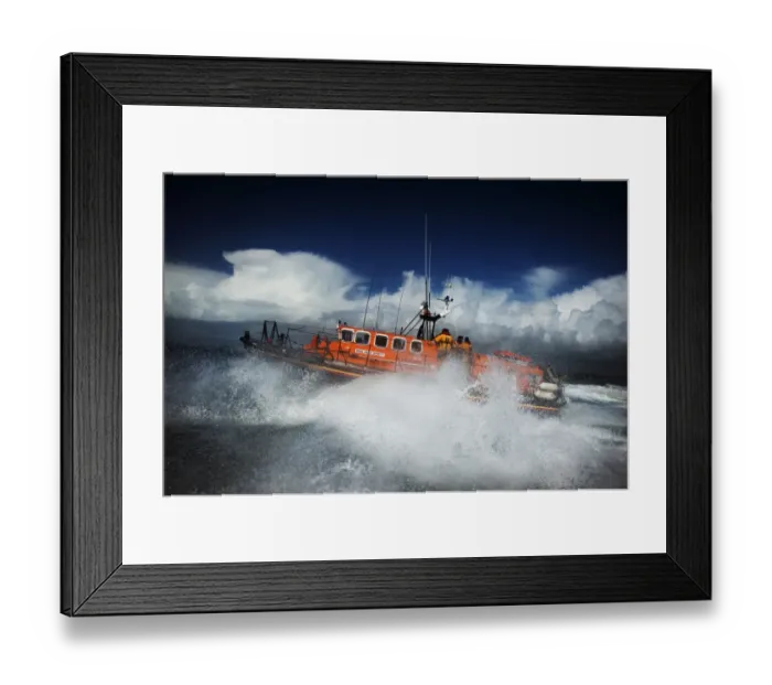 Framed Print : Baltimore Tyne class lifeboat Hilda Jarrett 47-024 moving from right to left, lots of white spray Framed Print : Baltimore Tyne class lifeboat Hilda Jarrett 47-024 moving from right to left, lots of white spray