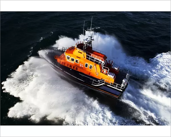 Stornoway Severn class lifeboat Tom Sanderson 17-18 aerial shot from above