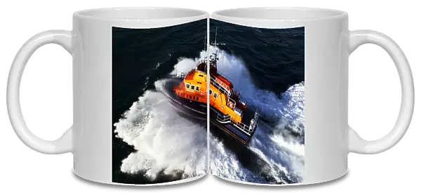 Stornoway Severn class lifeboat Tom Sanderson 17-18 aerial shot from above