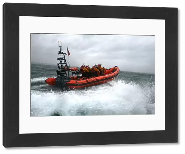 Poole Atlantic 85 class inshore lifeboat Sgt Bob Martin in rough seas