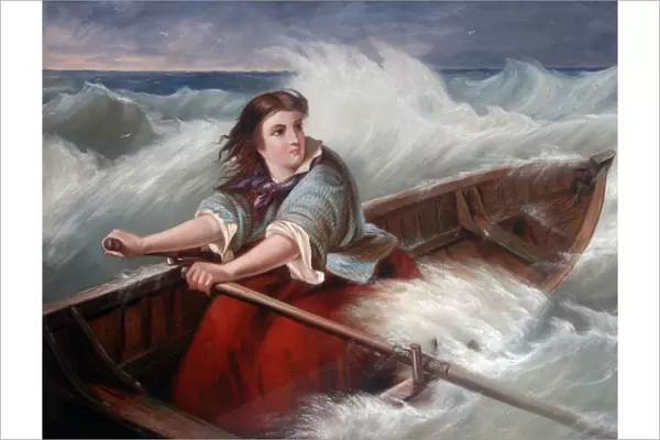 Grace Darling. Oil on canvas by Thomas Brooks (1818-1891)