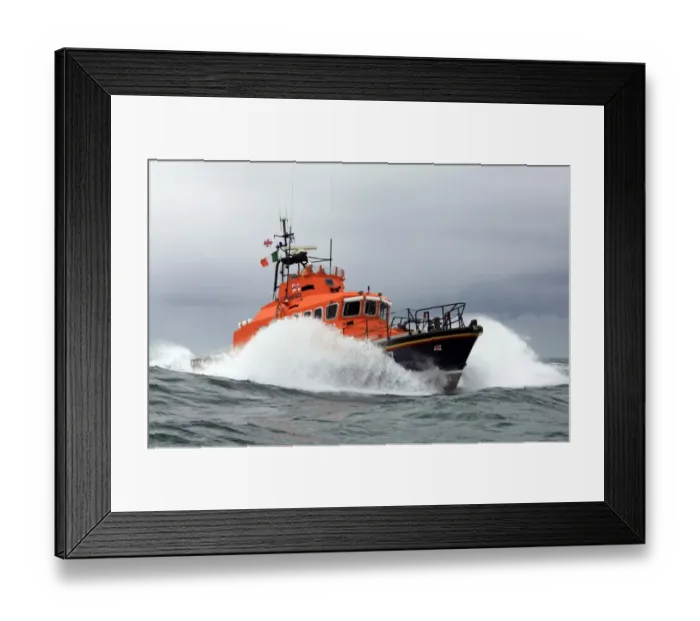 Framed Print : Courtmacsherry Harbour trent class lifeboat Frederick Storey Cockburn 14-07. Lifeboat moving from left to right, lots of white spray Framed Print : Courtmacsherry Harbour trent class lifeboat Frederick Storey Cockburn 14-07. Lifeboat moving from left to right, lots of white spray