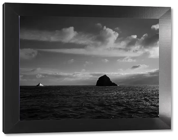 Torbay severn class lifeboat Alec and Christina Dyke 17-28 at sea, black and white