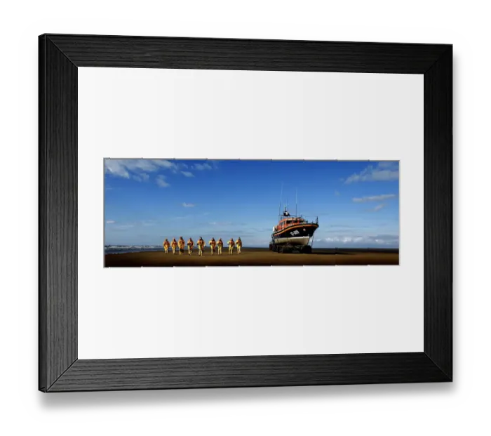Framed Print : Hoylake crew with the Mersey class lifeboat Lady of Hilbre Framed Print : Hoylake crew with the Mersey class lifeboat Lady of Hilbre