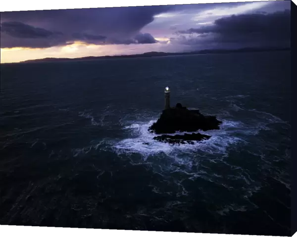 Fastnet rock lighthouse. Shot from an Irish Coastguard helicopter