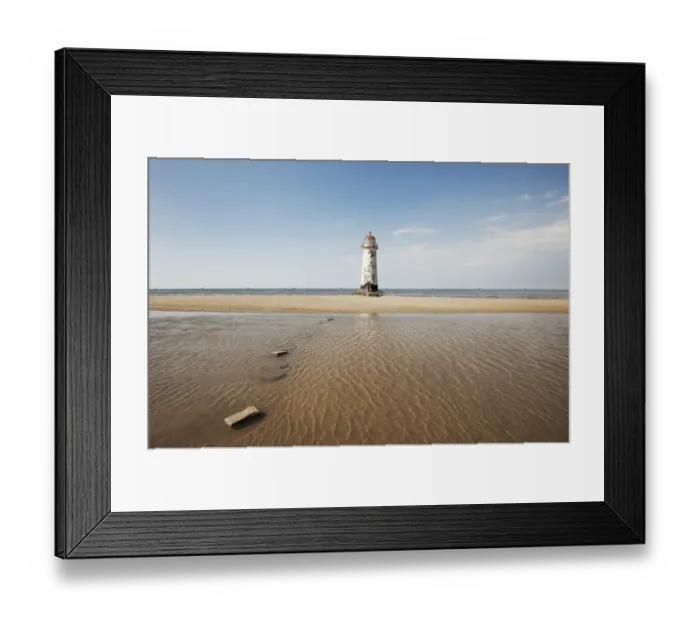 Framed Print : Landscape shot of lighthouse at Rhyl. Taken from beach Framed Print : Landscape shot of lighthouse at Rhyl. Taken from beach