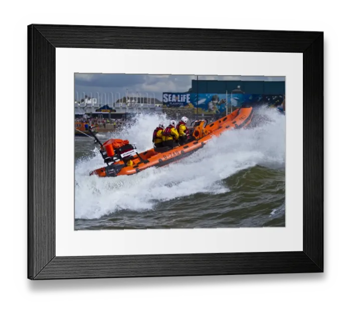Framed Print : Blackpool Atlantic 75 inshore lifeboat Bickerstaffe heading through a breaking wave. Taken from Fleetwood lifeboat. Shortlisted finallist for Photographer of the Year 2012 Framed Print : Blackpool Atlantic 75 inshore lifeboat Bickerstaffe heading through a breaking wave. Taken from Fleetwood lifeboat. Shortlisted finallist for Photographer of the Year 2012