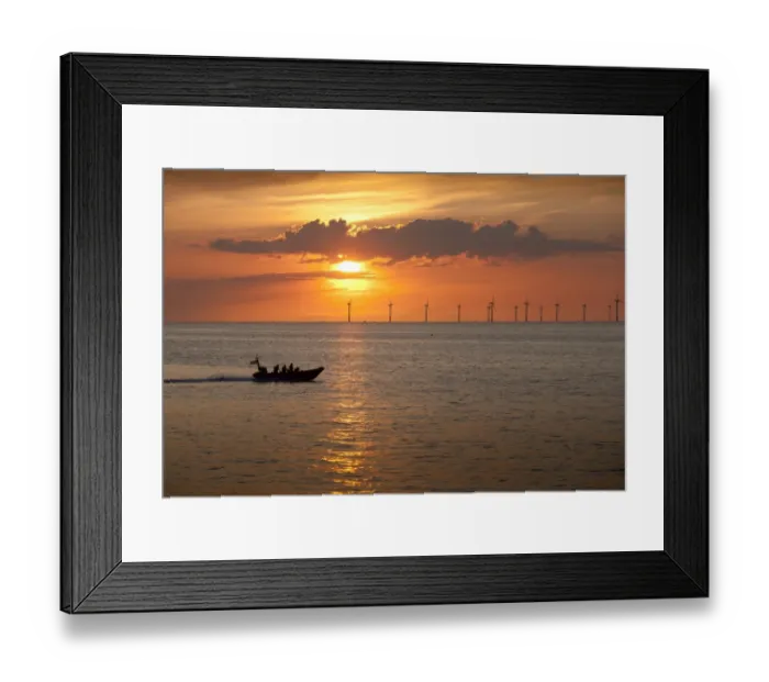 Framed Print : New Brighton Atlantic 85 inshore lifeboat B-837 Charles Dibdin on way to a rescue in Crosby on the other side of the River Mersey at sunset. The windfarm in the background is in Liverpool Bay. Shortlisted finallist for Photographer of the Year 2012 Framed Print : New Brighton Atlantic 85 inshore lifeboat B-837 Charles Dibdin on way to a rescue in Crosby on the other side of the River Mersey at sunset. The windfarm in the background is in Liverpool Bay. Shortlisted finallist for Photographer of the Year 2012